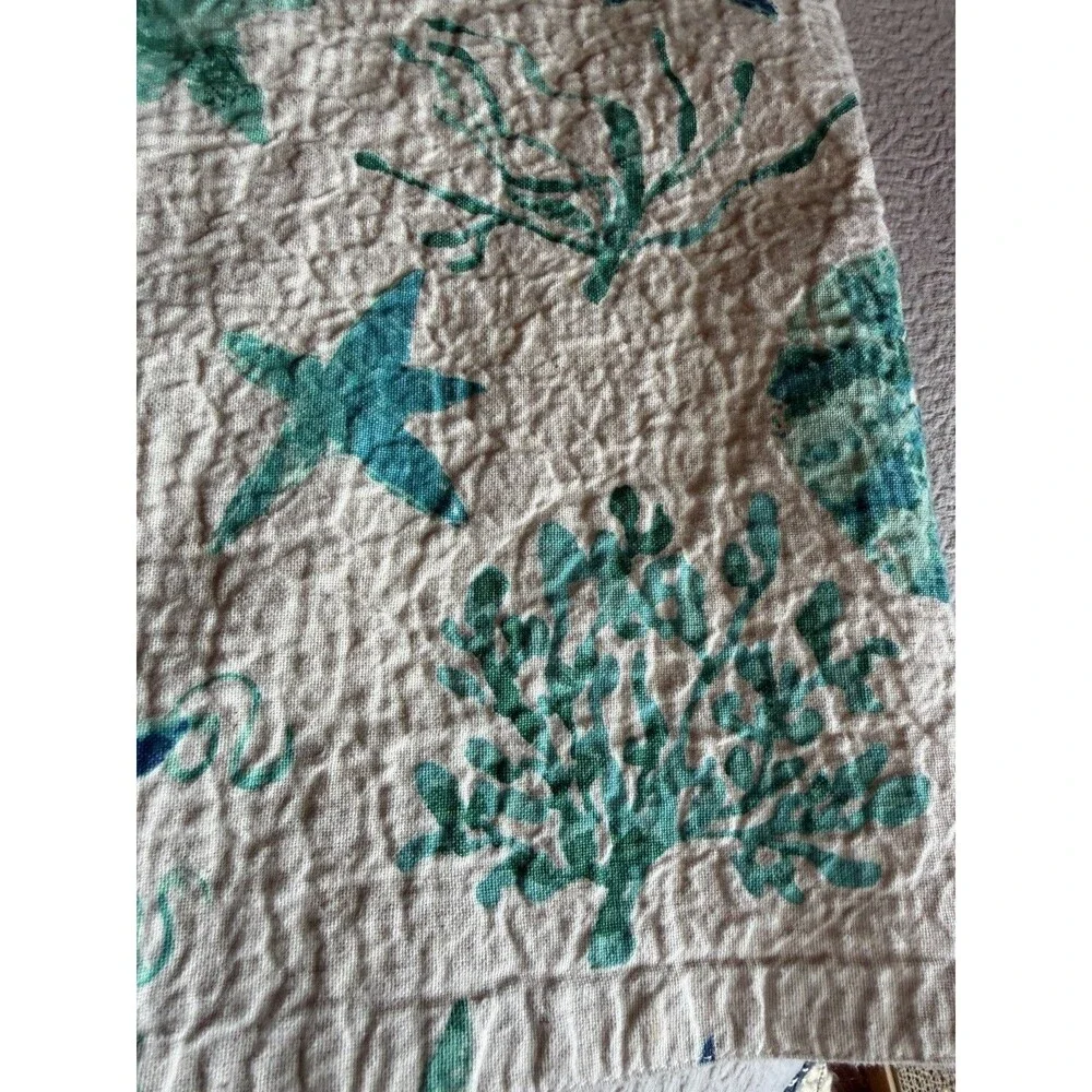 Beach seaside  table runner starfish Shells  14” X 64”